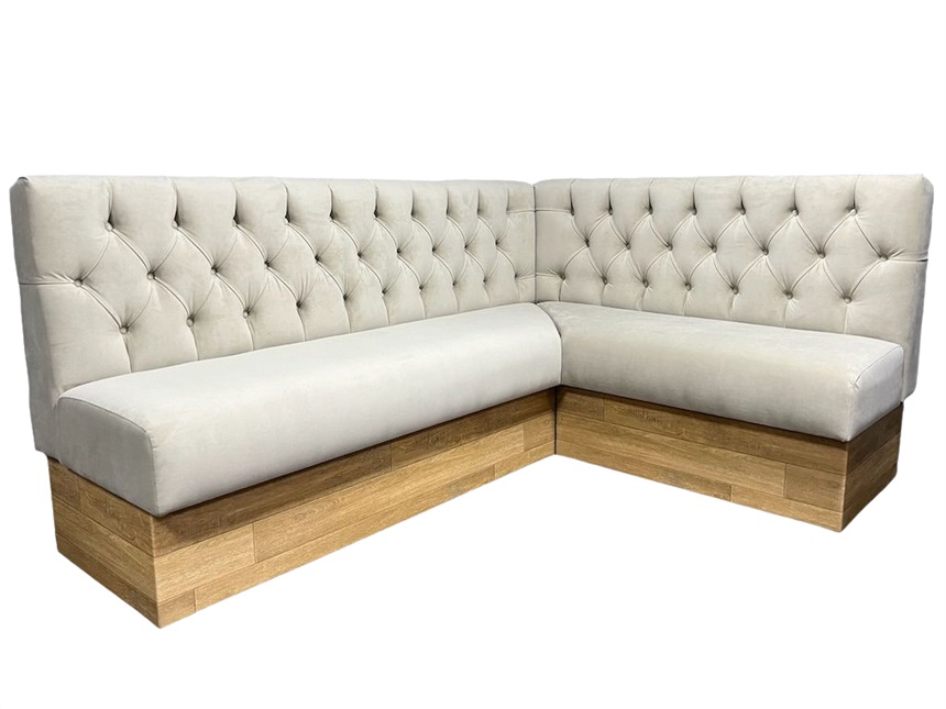 Modern Minimalist L-Shaped Corner Booth Seating Sofa for Coffee Shops