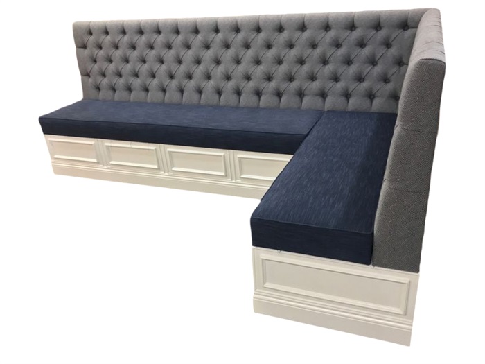 L-Shaped Booth Sofa for Self-Service BBQ Restaurants