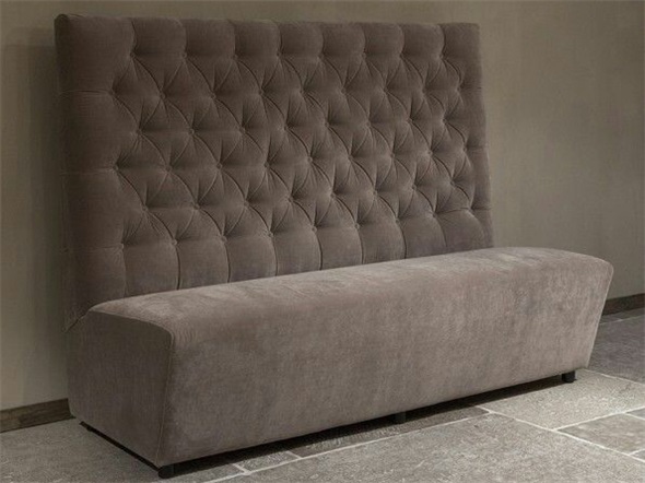 High back tufted banquette booth seating for cafe