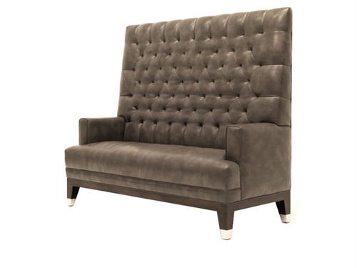 BBQ Restaurant High-Back Leather Booth Seating Sofa – Timeless Diamond-Tufted Design