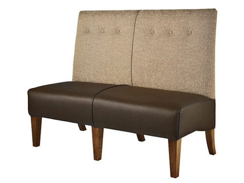Self-Service BBQ Restaurant Custom Leather & Fabric Banquette | Restaurant Long Bench Booth Seating