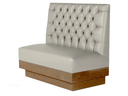 Western Restaurant Solid Wood Booth Sofa | Durable Leather + Tufted Upholstery Design