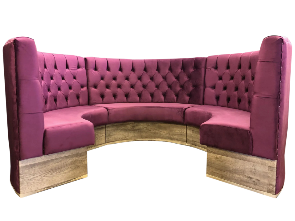 Curved Bar tufted  Booth Seating sofa – Stylish Comfort for Bars and Lounges