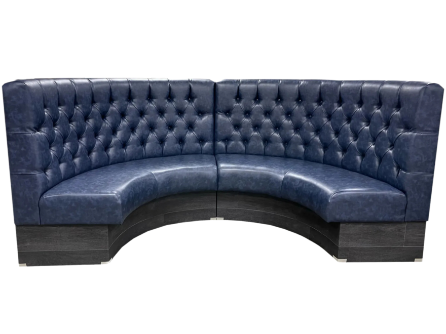 High-Back Tufted Semi-Circular KTV Booth Sofa | Commercial Vinyl Seating