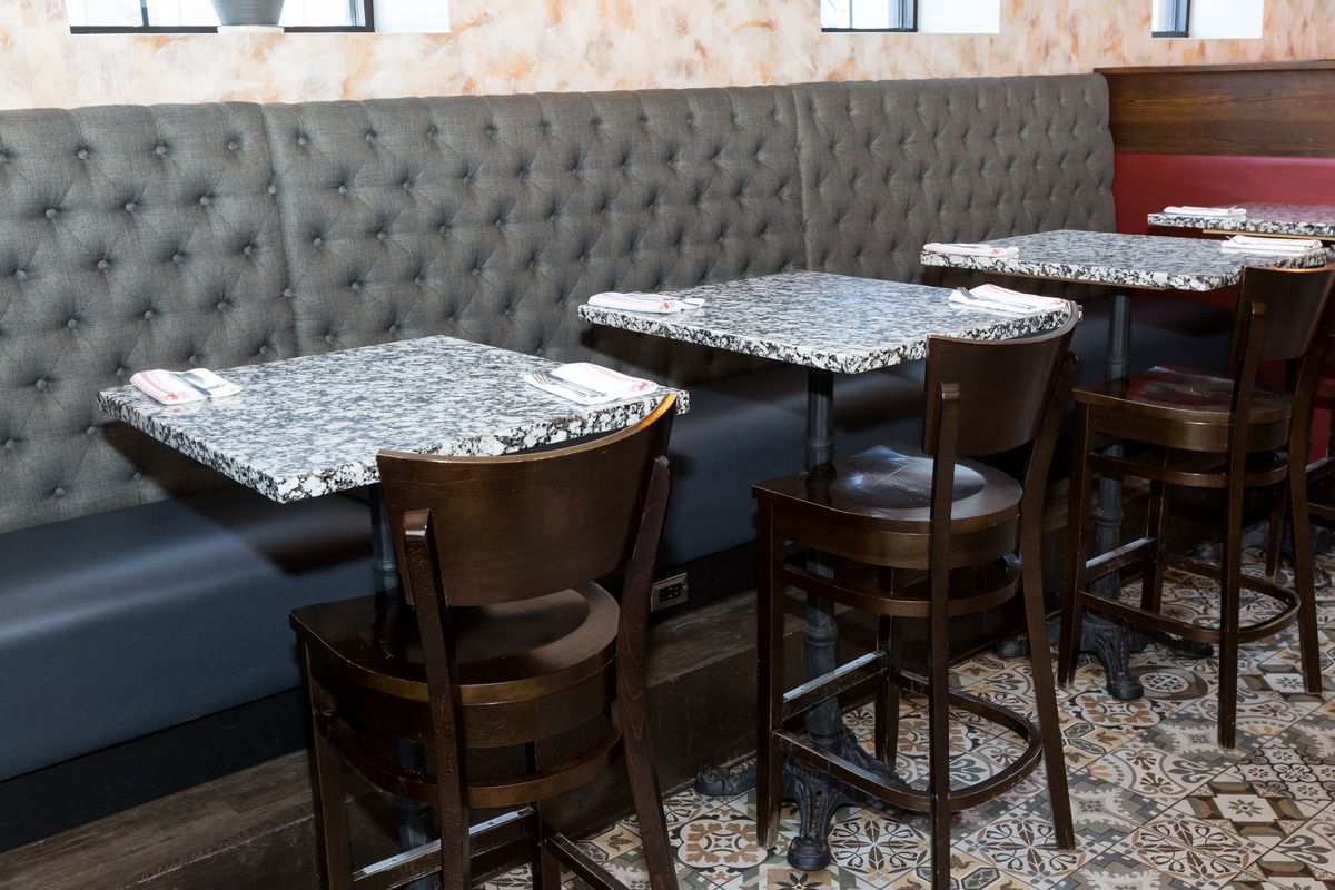 upholstered booth seating