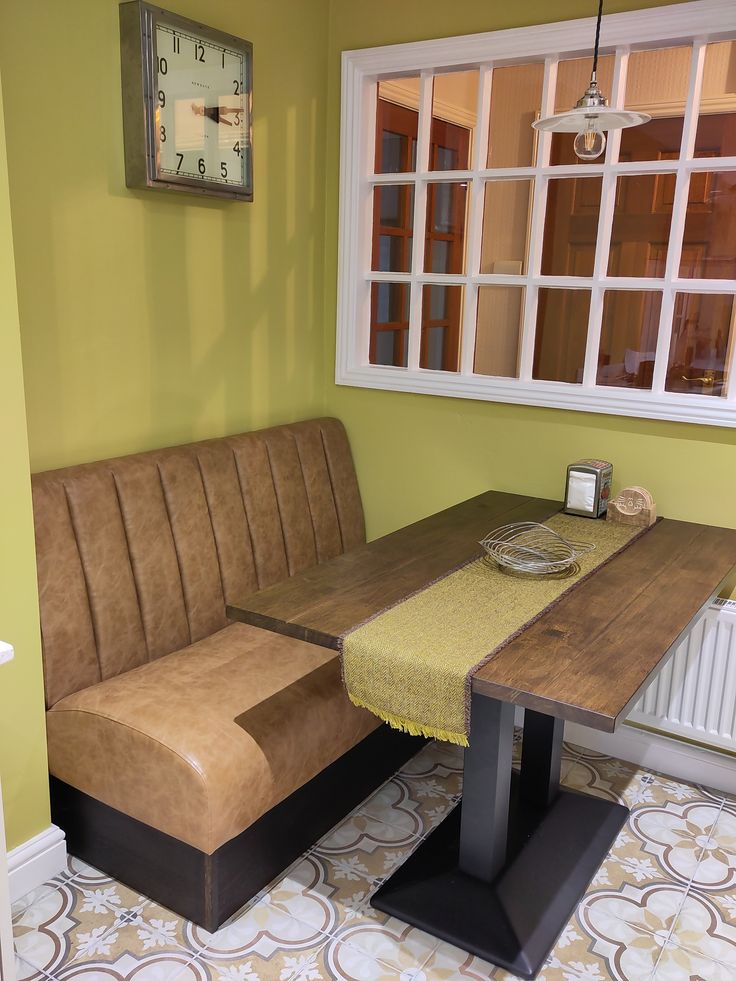 modern booth seating in a restaurant