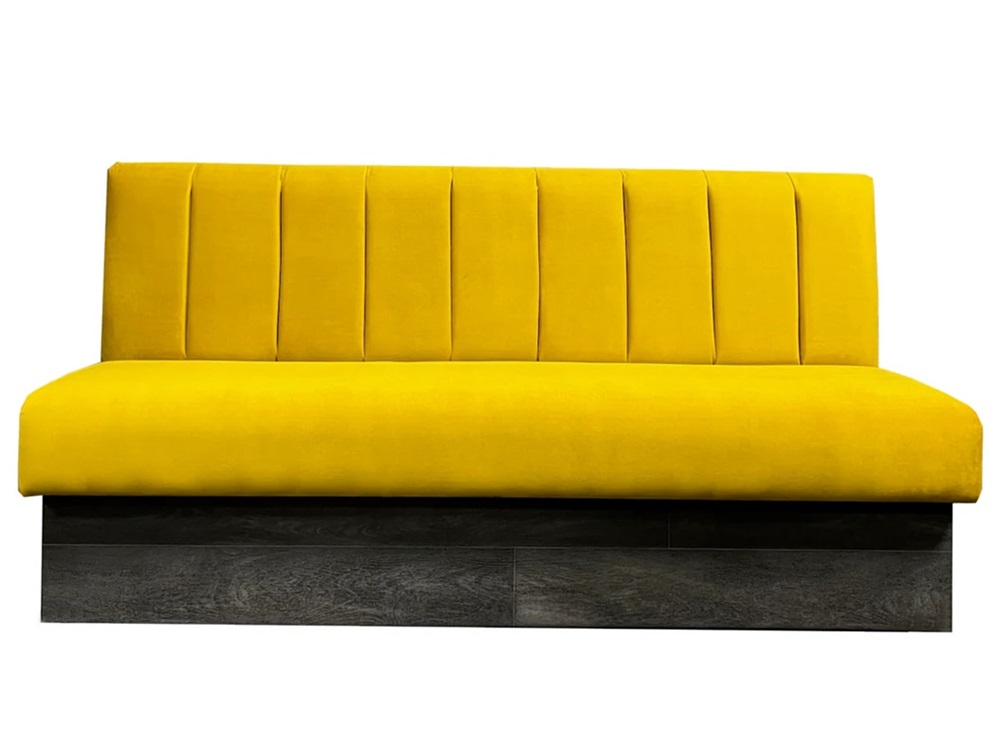Modern Velvet Banquette Booth Seating | Yellow Club Lounge Sofa
