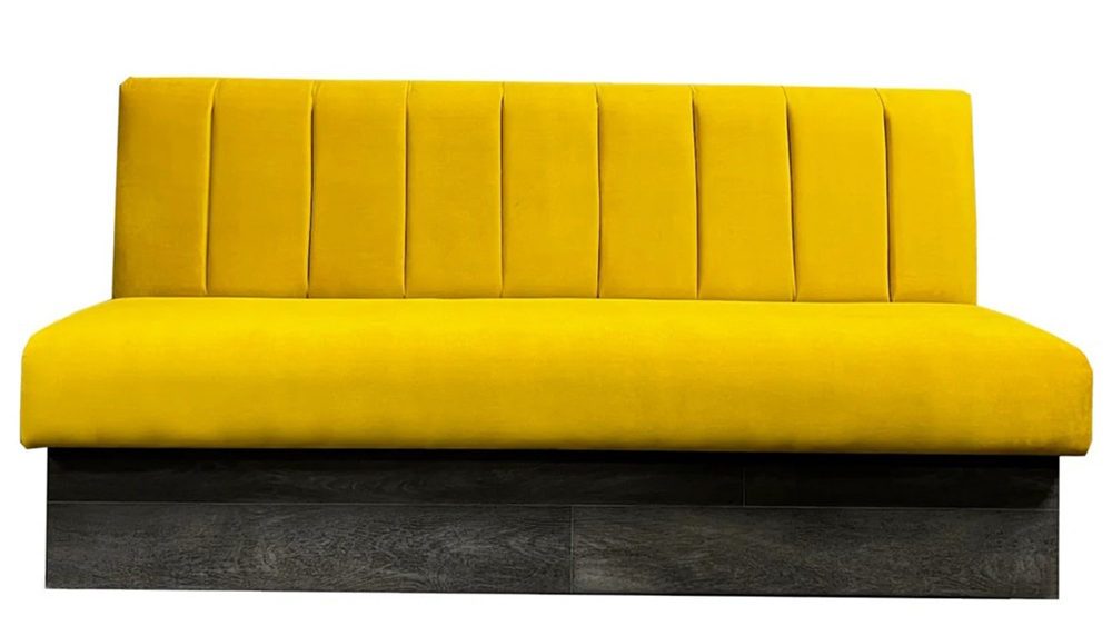 luxury velvet banquette seating in modern restaurant