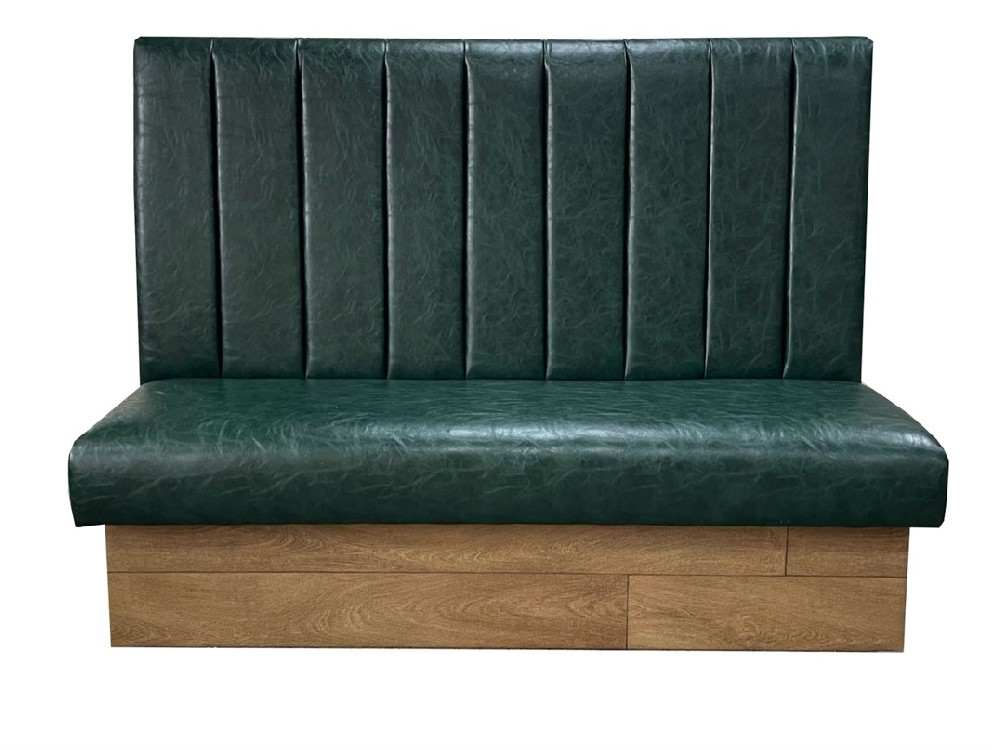 Classic Modern Booth Seating | Luxurious Deep Green Leather Experience