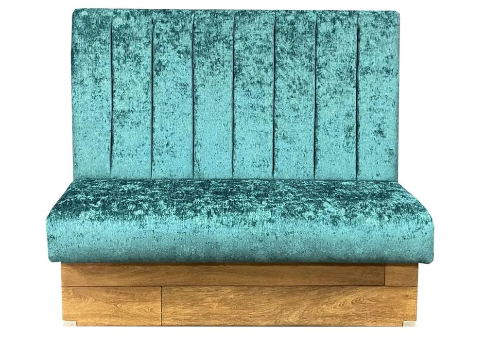 Luxury Hotel Velvet Upholstered Booth Sofa | Custom Commercial Partition Seating