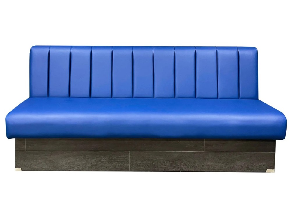 Premium Hotel Dining Booth Seating | Royal Blue Leather Banquette