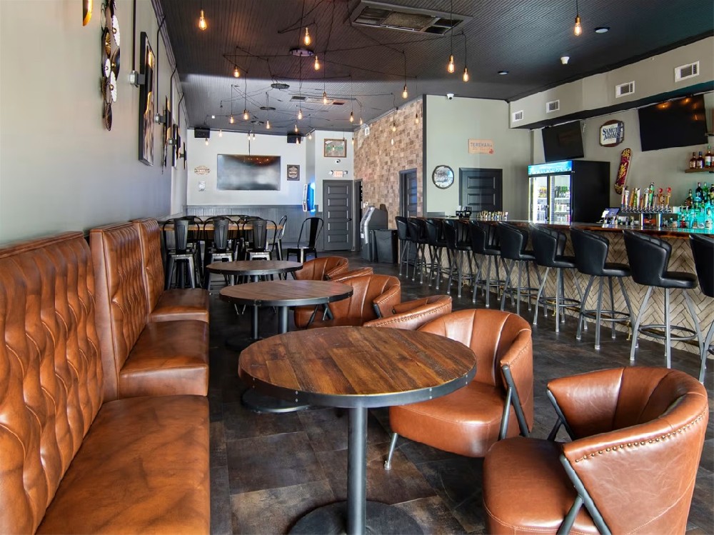 upholstered restaurant booth