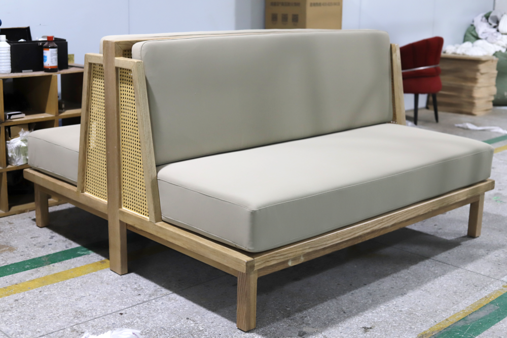 wooden booth seating in modern restaurant