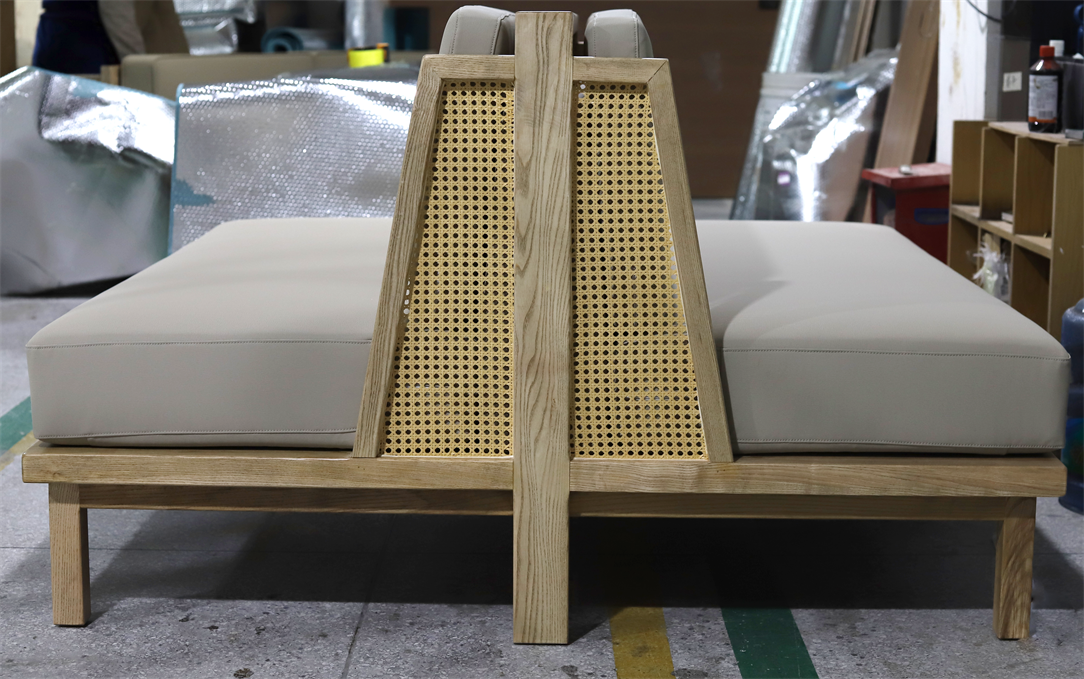 wooden booth seating in modern restaurant