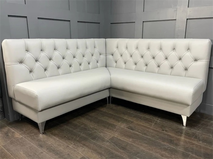 L-shaped dining bench for small spaces