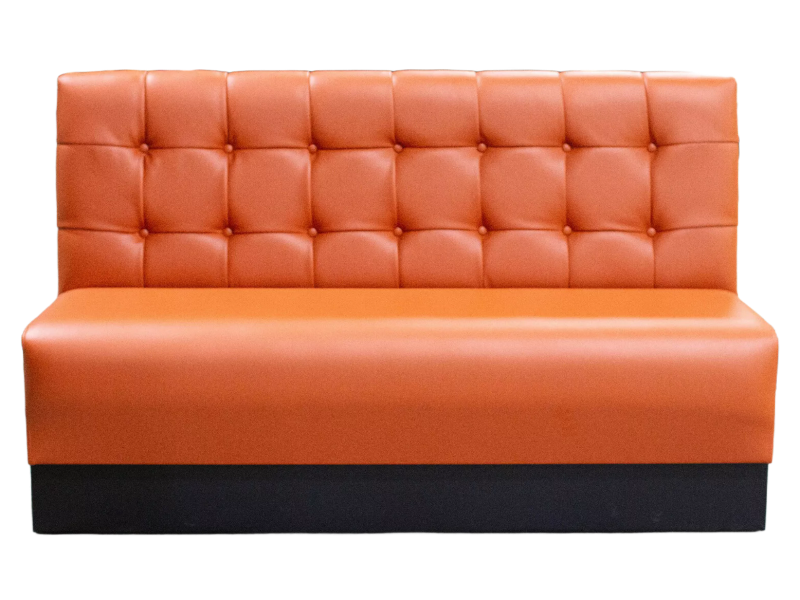 Modern Orange Upholstered Booth Seat for Bars and Commercial Spaces