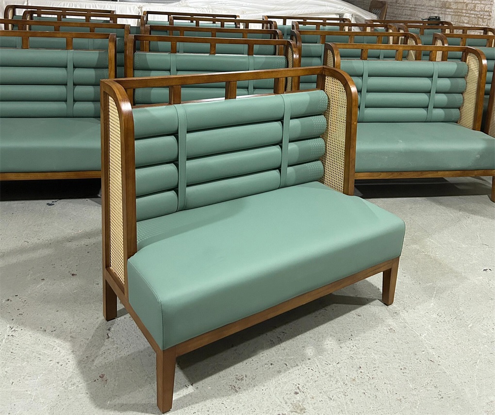 Mint Green Upholstered Bench for Restaurant Booth Seating