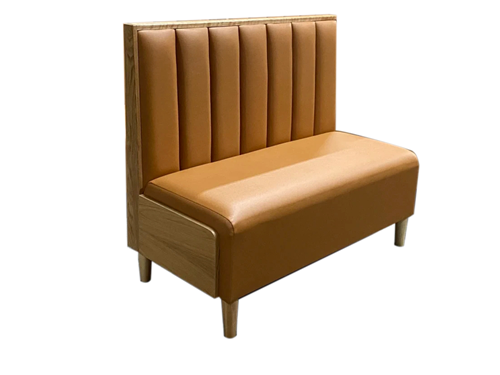 Leather Booth Seating for BBQ Restaurants with Solid Wood Frame