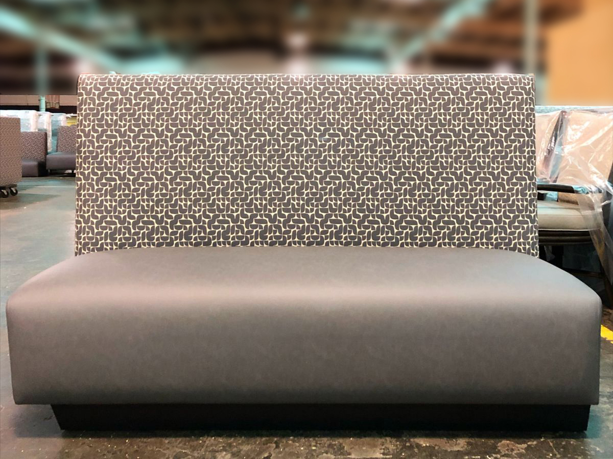 Modern Commercial Upholstered Booth Seating | Patterned Backrest for Restaurants