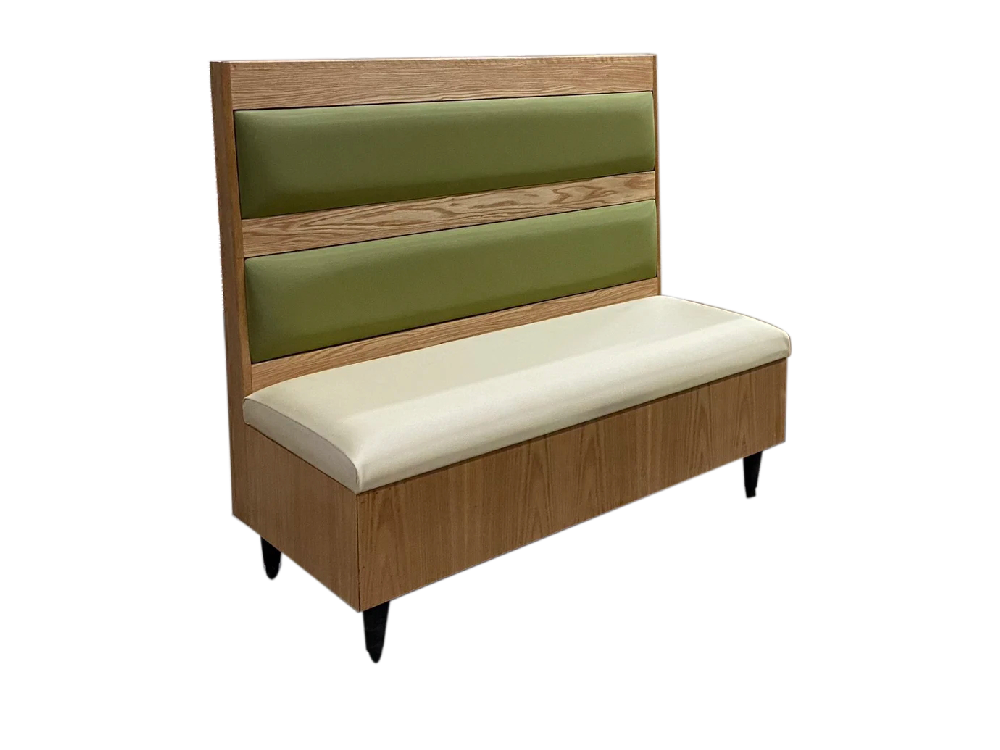 Modern Hotpot Restaurant Booth Seating with Green Cushions – Commercial Dining Booths