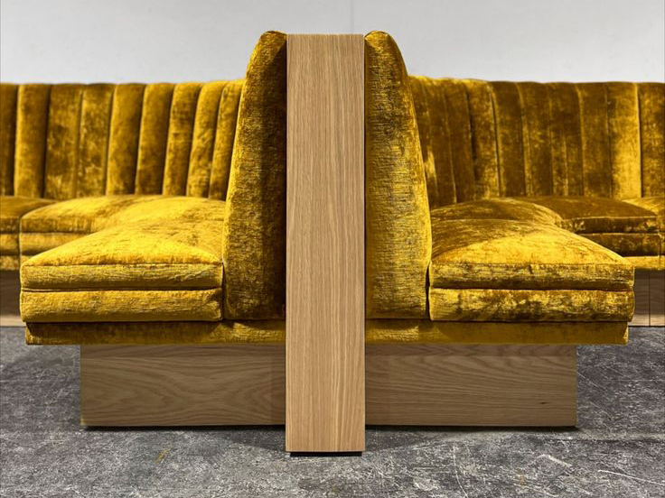 Modern Yellow Velvet Corner Booth Seating - Perfect for Hotel Restaurants and Lobbies