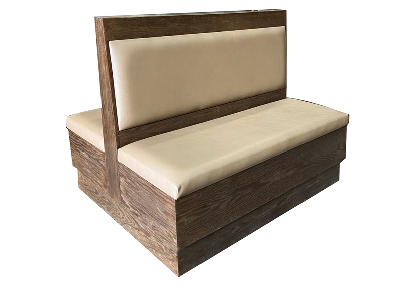 Double-Sided Wooden Restaurant Booth – Comfortable & Stylish Upholstered Seating for Dining