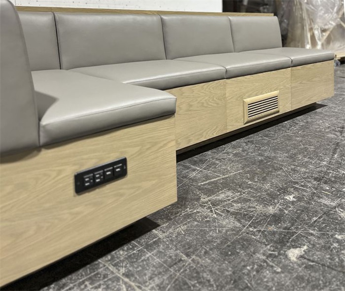 Restaurant corner booth sofa with charging function