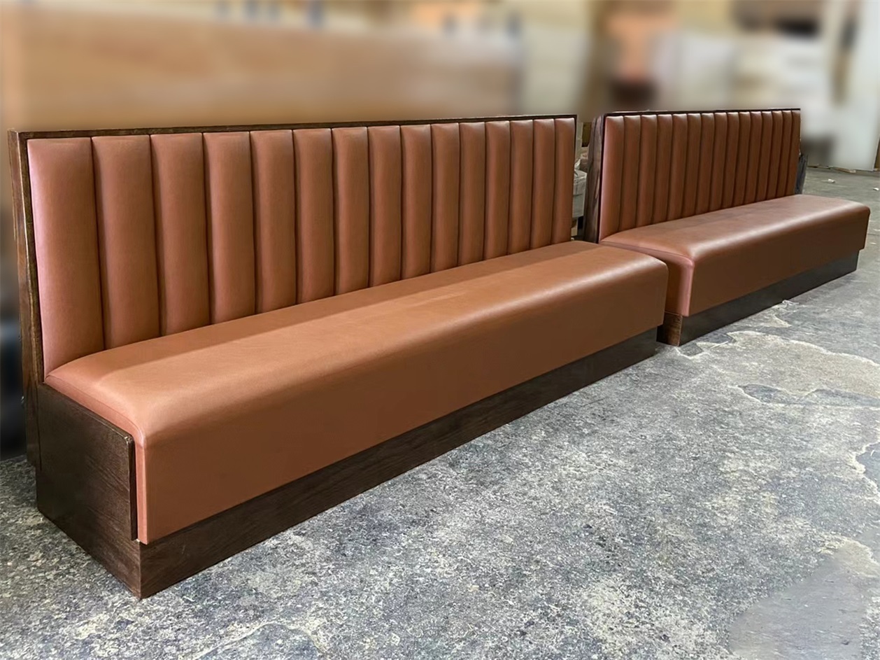 Durable Restaurant Booth Seating – Customizable Leather Banquette for BBQ, Fast Food & Diners