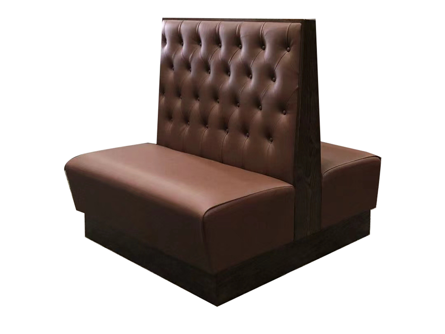 Double-Sided Tufted Booth Seating – Commercial Leather Upholstered Banquette for Hotels & Restaurants