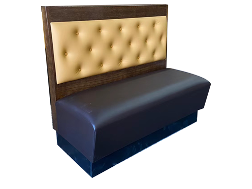 Commercial Tufted Booth Seating – Modern Wood & Leather Restaurant Banquette