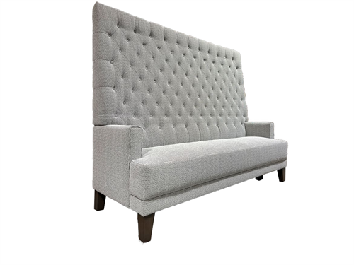 Hotel Lobby/Lounge Gray Fabric High-Back Tufted Upholstered Sofa Seating