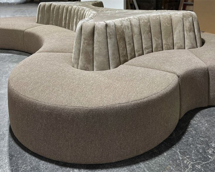 modular sofa with curved design