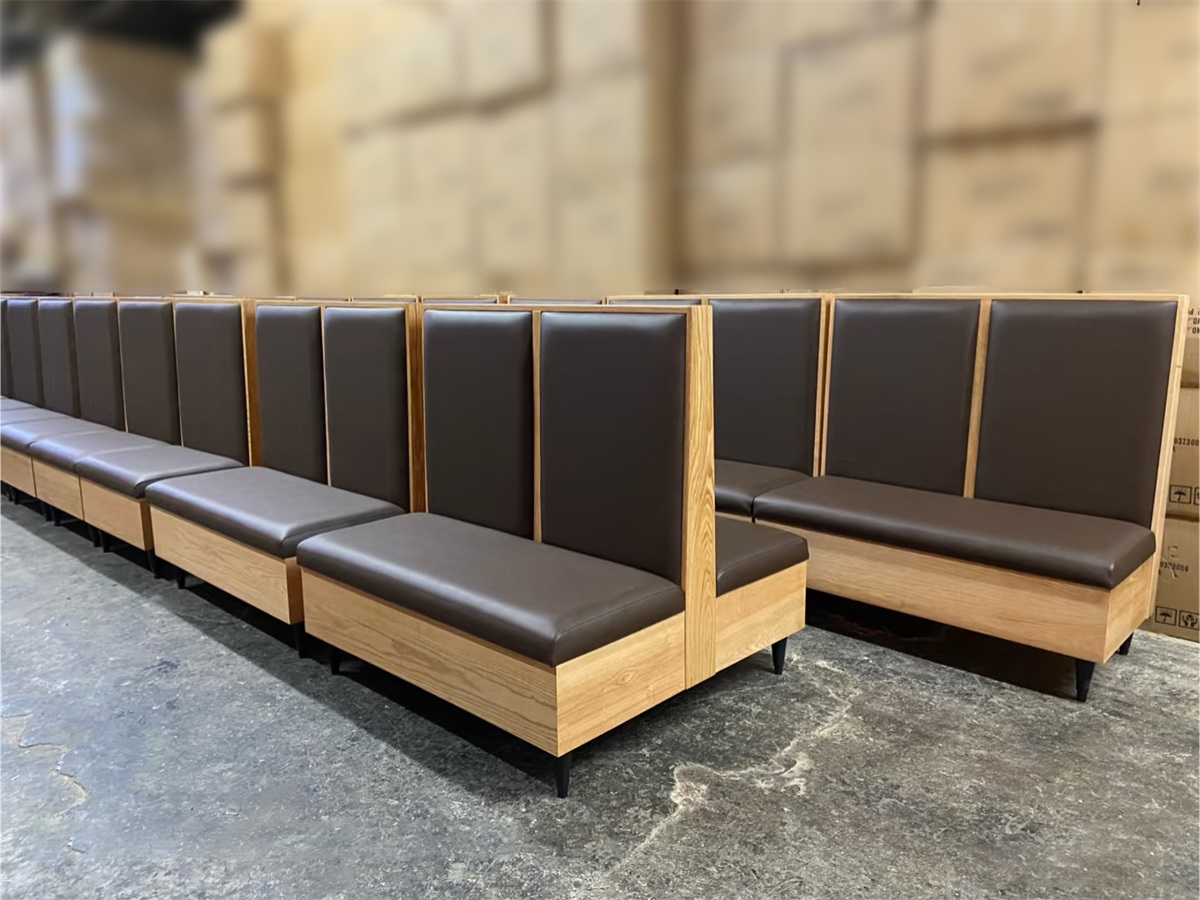 Double-Sided Booth for Cafes/Bar - Stylish High-Back Padded Seat